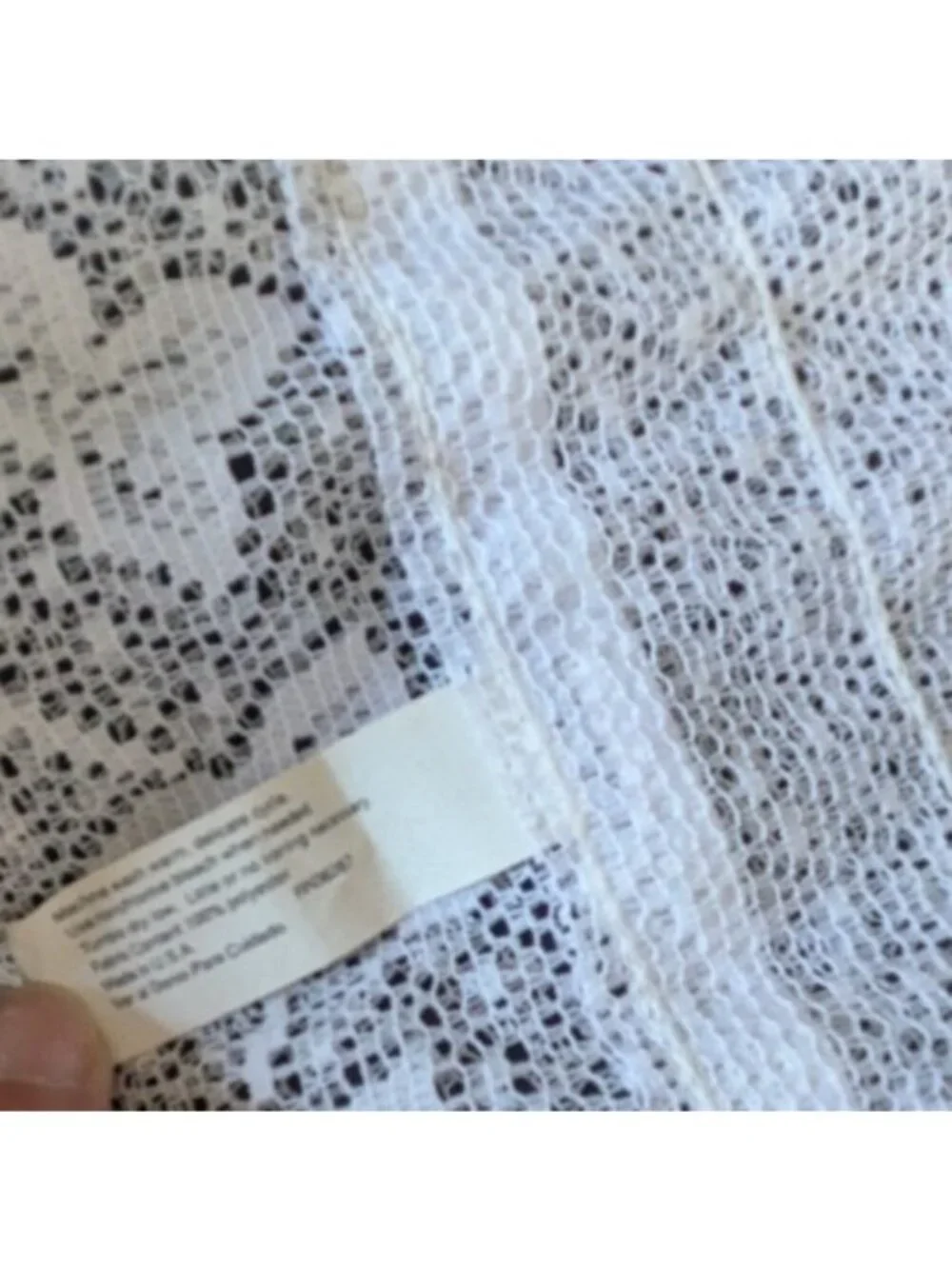 Vintage Sheer Lace Valance and Cafe Curtain Set White Ivy Print 1 Window